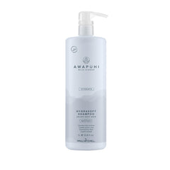 Awapuhi Wild Ginger HydraSoft Shampoo bottle demonstrates color-safe moisture cleansing.