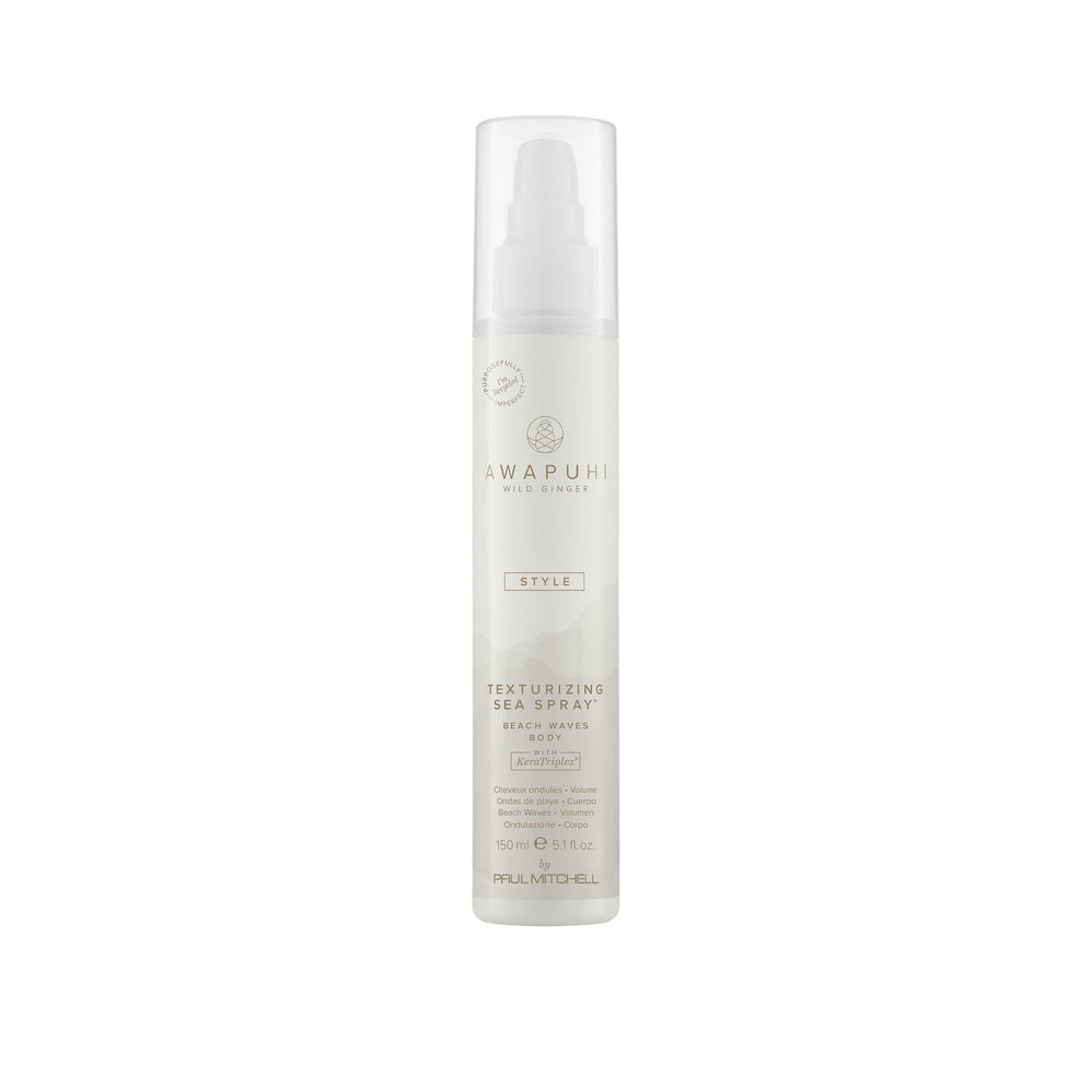 Awapuhi Wild Ginger texturizing sea spray bottle ready to create beachy waves.
