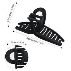 AWAYTR 5PCS large claw hair clip matte black unbreakable alloy in action.