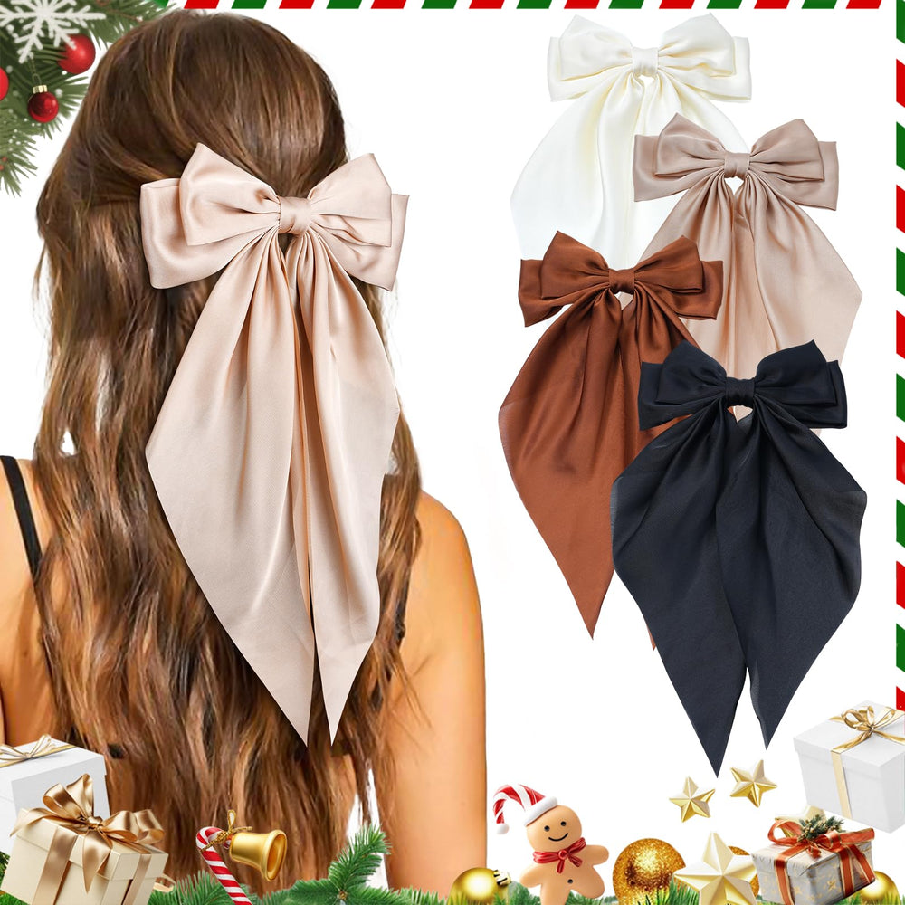 AWAYTR big satin bow in black complements outfits with versatile everyday style.