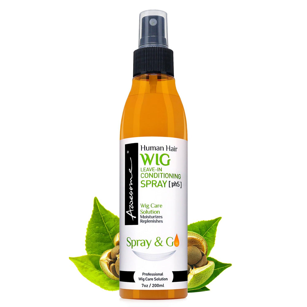 Awesome leave-in spray bottle on human hair wig for detangling and moisture