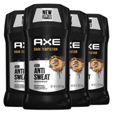 AXE Dark Temptation antiperspirant stick 4-pack delivering all-day freshness and scent.