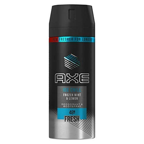 Axe Ice Chill deodorant bottle offers long-lasting freshness for workouts and daily wear.