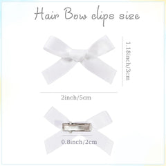 Ayesha white mini bows on elastic pony shows easy styling.