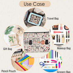 Aypvora cat makeup bag canvas material highlighting lightweight durability