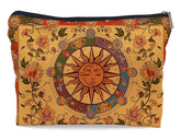 Ayxvt Boho makeup bag sun and moon design keeps cosmetics organized during travel