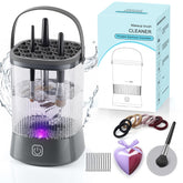 Azang electric makeup brush cleaner 9000rpm cleans brushes and sponges quickly for a spotless makeup kit.