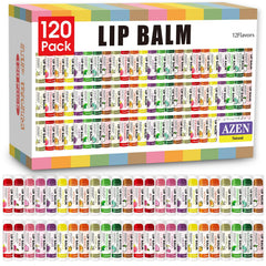 AZEN 120-pack lip balm assortment for all-day hydration on dry lips