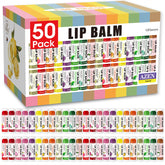 AZEN 50-pack lip balm flavors packaging shows bulk option for versatile lip care.
