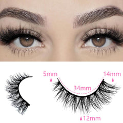 Azenlo faux mink strip lashes with a 1mm cotton band for eyeliner-like finish.