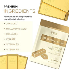 Azure Cosmetics 24K Gold Firming Face Mask wet texture hints refreshing hydration.
