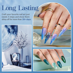 AzureBeauty Base and Top Coat bottles close-up for long-lasting shine.