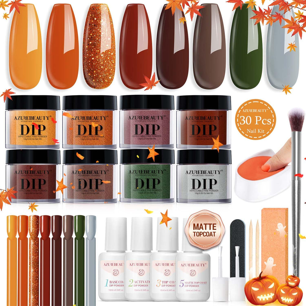 AZUREBEAUTY Dip Nails Kit front view showing complete starter set for DIY mani.
