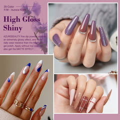 AZUREBEAUTY dip powder colors 20 shades offer vibrant long lasting options