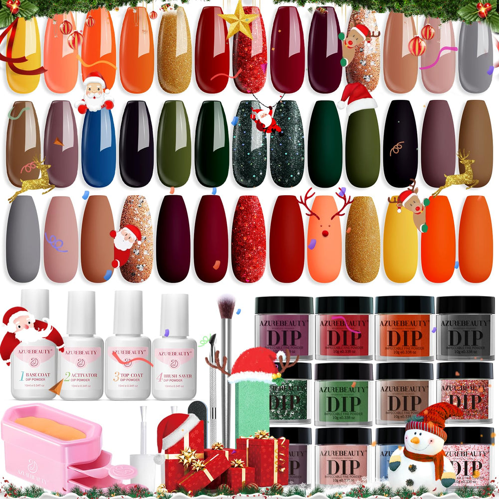 AZUREBEAUTY dip powder kit 20-color palette for versatile manicure options