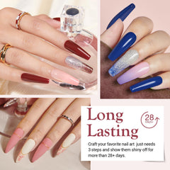 AzureBeauty dip powder kit base and top coats closeup for durable salon-like finish