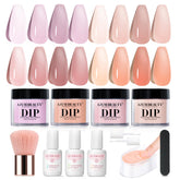 AZUREBEAUTY dip powder kit box — beginner-friendly starter contents for home manicures.