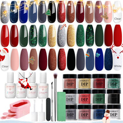 AZUREBEAUTY dip powder kit colors in vibrant festive hues for a long-lasting manicure