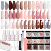 AzureBeauty dip powder kit contents shown as an all-in-one starter set for home manicures.