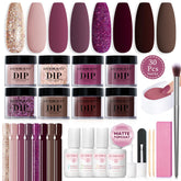 AZUREBEAUTY dip powder kit front box with eight color options for versatile nails.