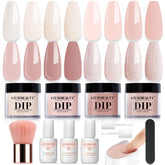 AZUREBEAUTY nude dip powder swatch for natural, long-wear nails