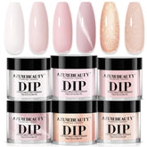 AZUREBEAUTY dip powder set in nude pink glitter for elegant everyday nails