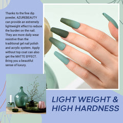 AZUREBEAUTY dip powder turquoise shade with glossy finish