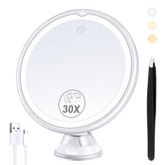 B Beauty Planet lighted makeup mirror 30x magnification for precise makeup.