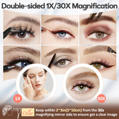 B Beauty Planet magnifying mirror displays three color modes for accurate makeup application.
