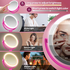 Three lighting modes with natural, warm, and cool tones for different makeup tasks