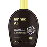 B.TAN UV Tanning Bed Lotion application on skin for best results.