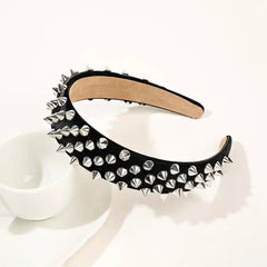 BaBakiak punk studded headband worn for a night out adds edgy glam and charm