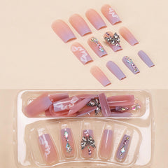 BABALAL glue-on nails kit includes 24 pieces for quick at-home manicure.