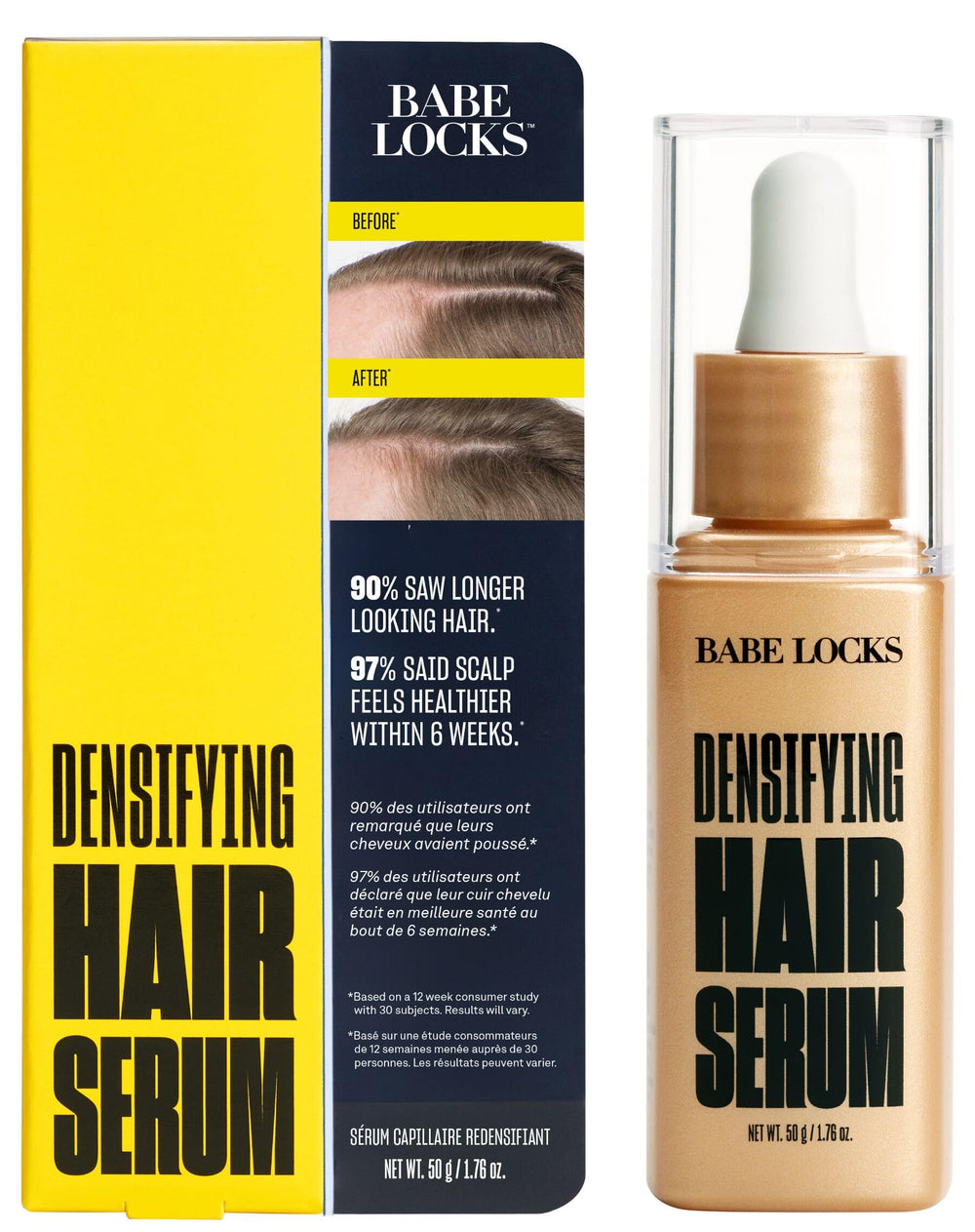 BABE ORIGINAL Locks Densifying Serum bottle closeup for nourishing scalp care
