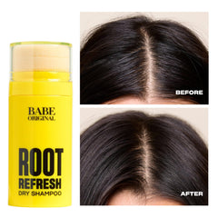 BABE ORIGINAL Root Refresh dispensing sponge demonstrates easy-to-use application on the scalp.