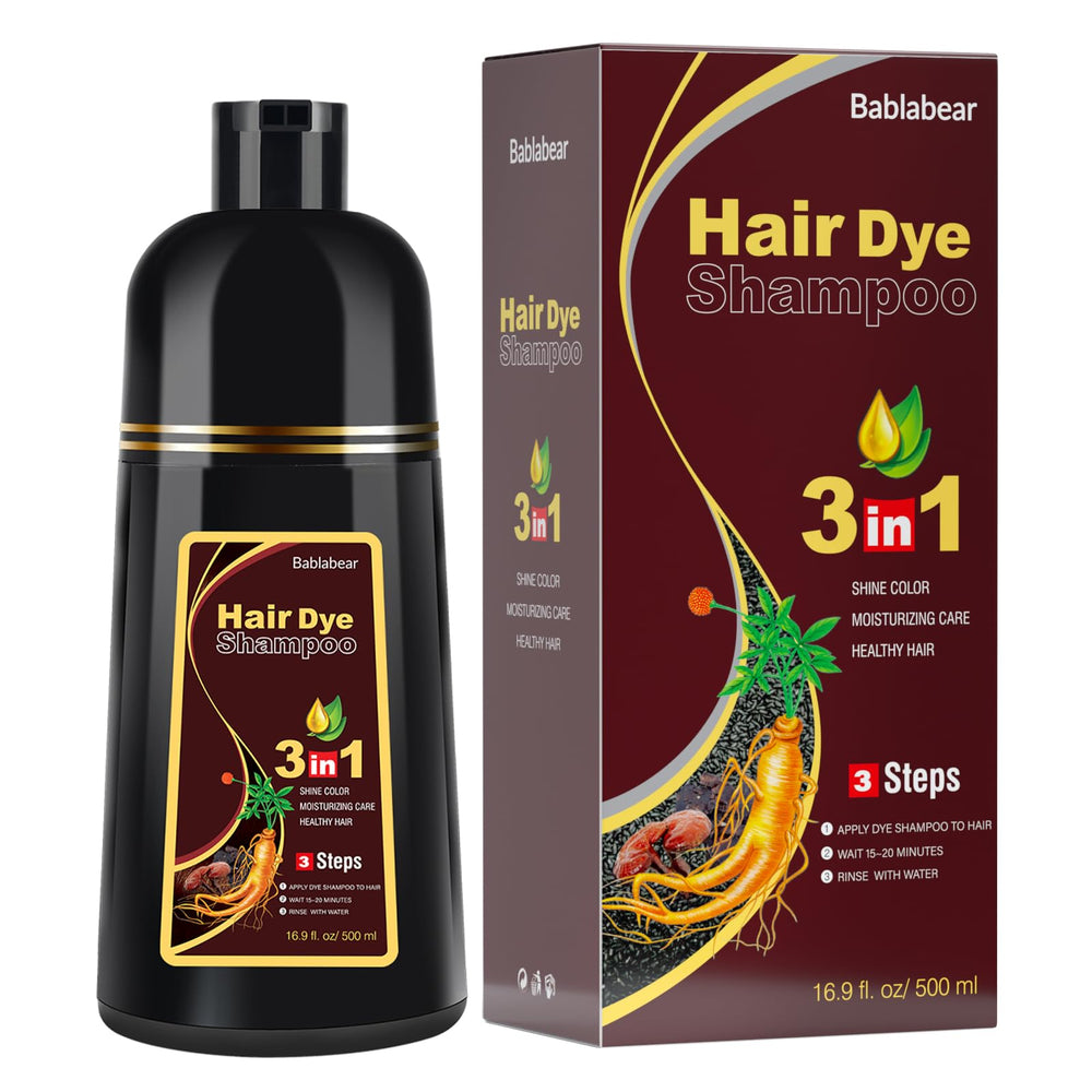 Bablabear dark brown hair color shampoo bottle for easy at home color