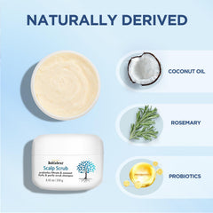Bablabear scalp exfoliator foam demonstrates buildup removal and soothing cleansing action.