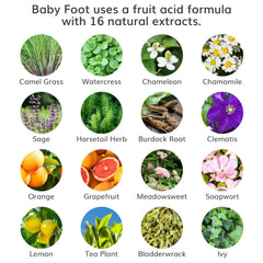 Baby Foot booties on feet illustrate simple, no-scrub treatment you can try.