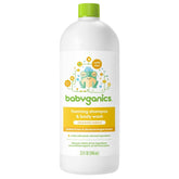 BabyGanics refill bottle with chamomile verbena for gentle head-to-toe cleansing.