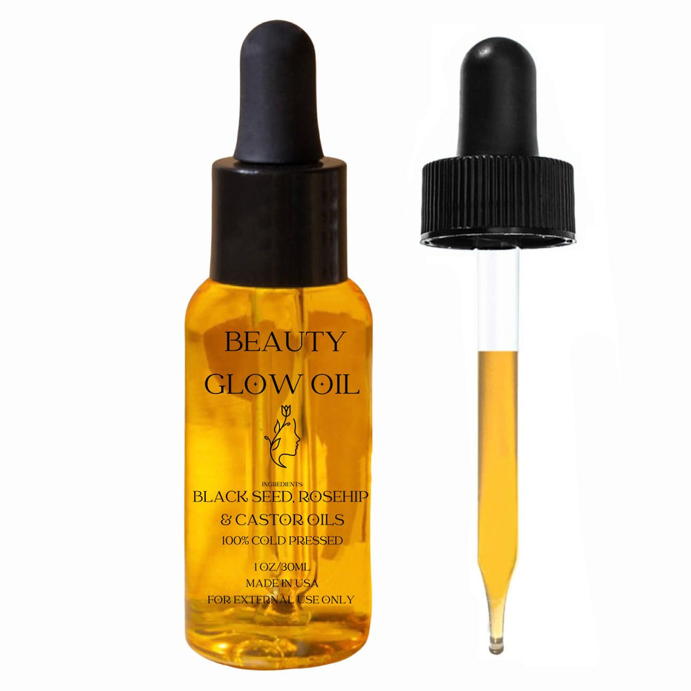 Bad Dog Beauty Glow Oil bottle pour shows easy-apply facial serum for daily use