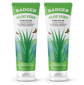 Badger Organic Aloe Vera Gel 2-pack front view showing unscented cooling relief