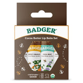 Badger Cocoa Butter Lip Balm Cocoa—rich moisture for soft lips.