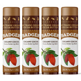 Badger Creamy Cocoa Butter Lip Balm stick closeup showing rich hydration