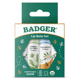 Badger unscented lip balm tube for gentle, long-lasting hydration.