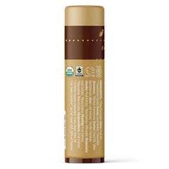 Badger lip balm texture close-up showing creamy cocoa butter and vanilla scent for daily moisture