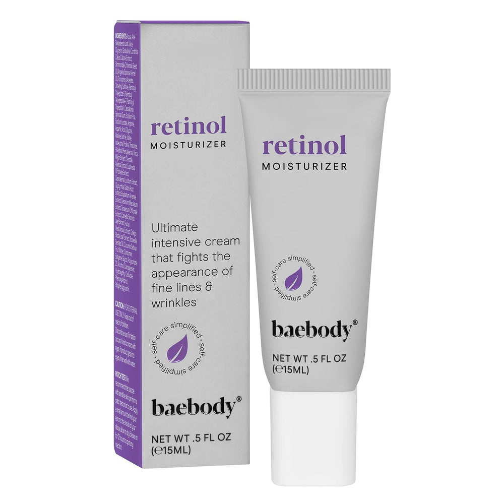 Baebody Retinol Cream on the face during application for smoother skin