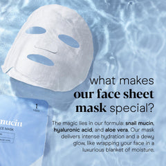 Baebody Snail Mucin Mask sheet soaked in essence for deep hydration.