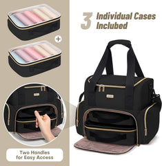 BAFAMYE bag's clear-window bottom cases provide quick visibility of contents.