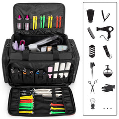 BAFASO hairdresser bag interior with adjustable dividers for large tools.