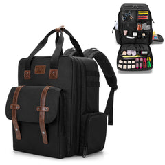 BAFASO large-capacity barber case front view with dedicated shear slots for quick tool access on the go.